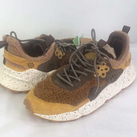 New Flower Mountain Women's Noa Sneaker Faux Shearling Kotetsu Tan - Picture 6 of 10